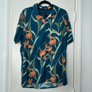 Primitive Hawaiian Floral Skateboarding Button Down Shirt Size Large
